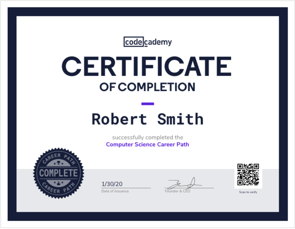 Is a Codecademy certificate recognized?